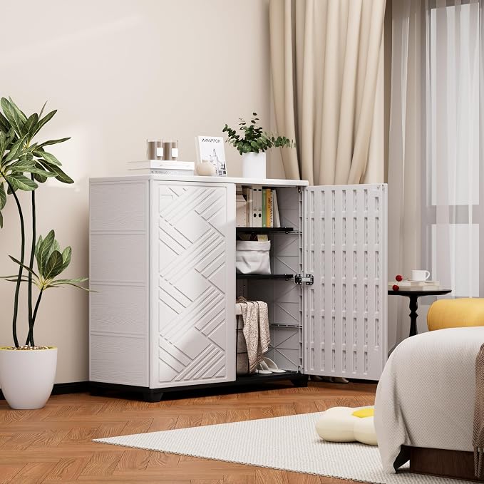 Outdoor/Indoor Storage Box, Resin and Plastic Storage Cabinet Waterproof - Image 3