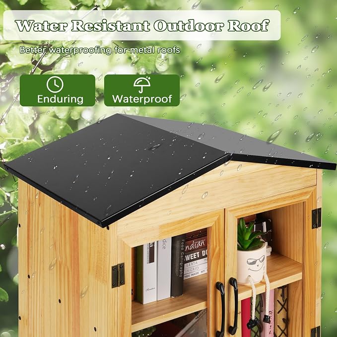 Outdoor Library Outdoor Book Box Storage Small Wooden Cabinet Little Literature - Image 4