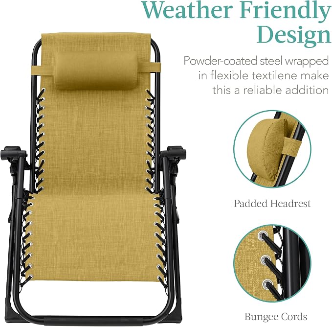 Best Choice Products Oversized Zero Gravity Chair, Folding Outdoor Patio - Image 4