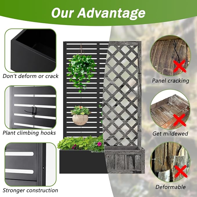Metal Raised Garden Bed with Trellis, Planter Box - Image 4