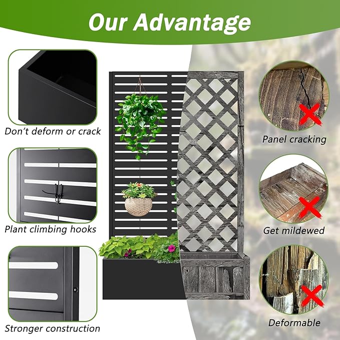 Metal Raised Garden Bed with Trellis, Planter Box - Image 5