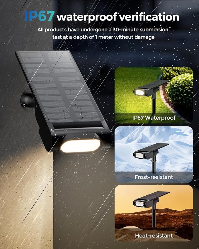 RGB Christmas Solar Spot Lights Outdoor, 12 RGB Color Modes Landscape Light - Image 7