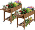 YEFU Raised Garden Bed with Legs: 57x18x30in Elevated Poly Planter with Wheels by YEFU