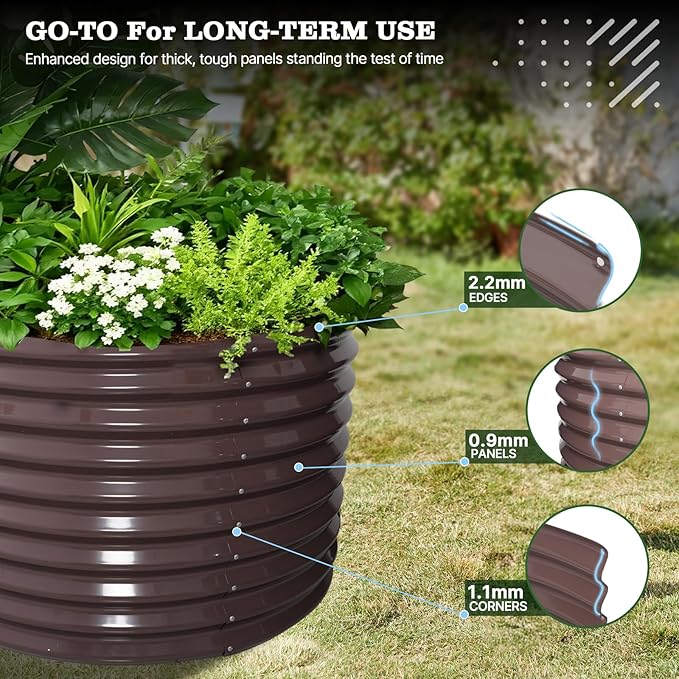 A ANLEOLIFE Set of 6, 30 Inch Extra Tall Galvanized Raised Garden Beds Kit - Image 4