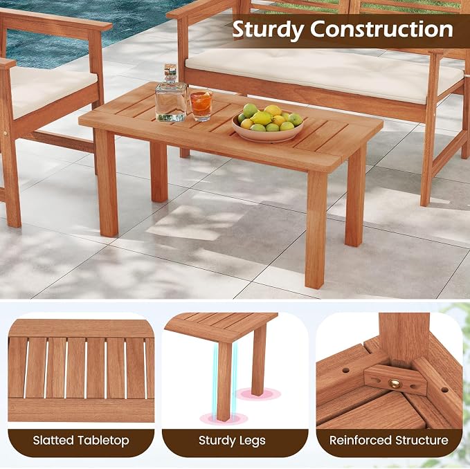 Tangkula Outdoor Coffee Table, 35.5” Patio Table - Image 7