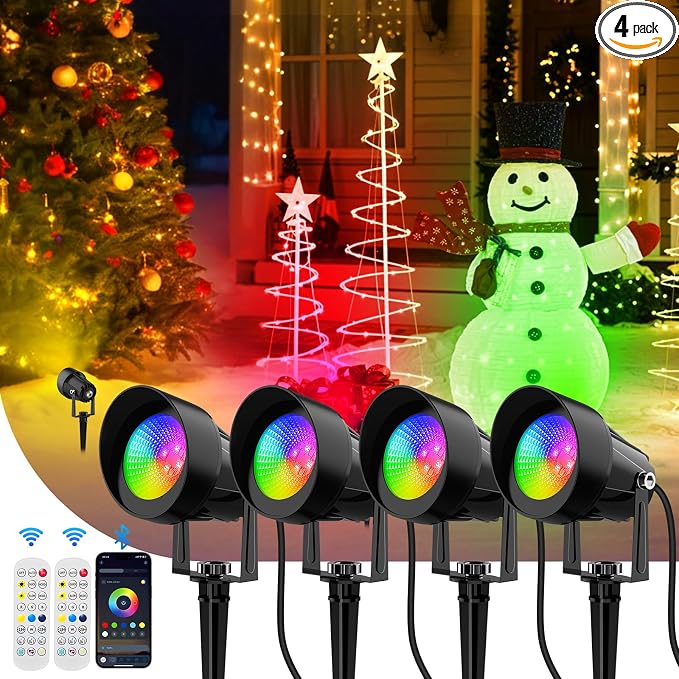 Spot Lights Outdoor, Smart RGBW LED Color Changing Landscape Lighting by CREPOW