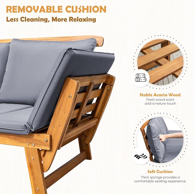 Greesum Patio Convertible Couch Sofa Bed - Image 6