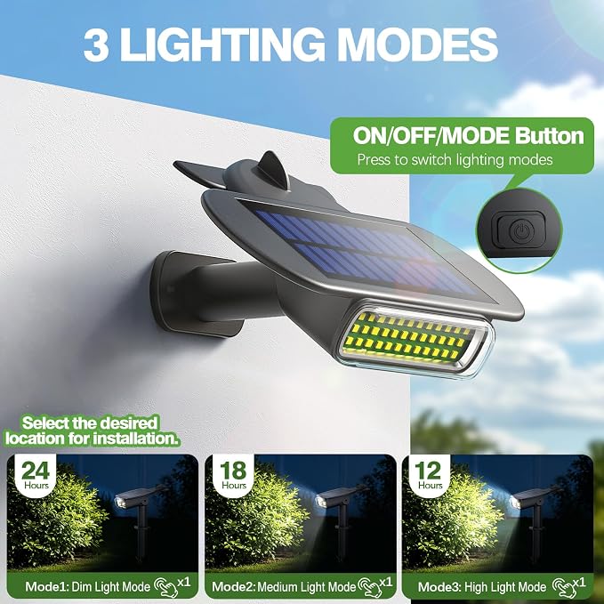 4 Pack Solar Spot Lights Outdoor Waterproof IP68, Auto On/Off Bright Solar - Image 4