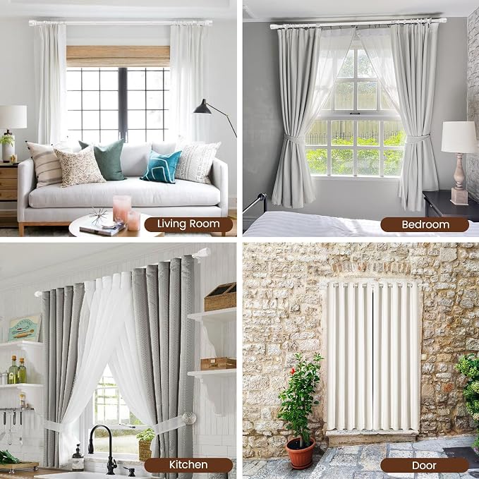 1” Diameter Curtain Rods Itself is 30 to 60 inch 1 Pack Fit 30-54 inch Window - Image 7