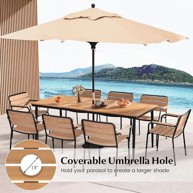 Tangkula 79" Acacia Wood Outdoor Dining Table - Image 7