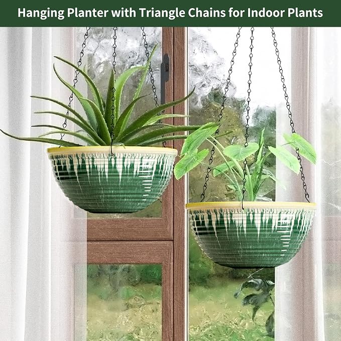 12 inch Large Hanging Planters for Indoor Outdoor Plants, Hanging Baskets for - Image 7