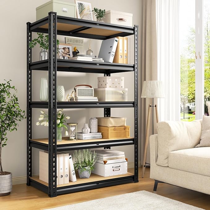 5 Tier Garage Shelving 2020LBS Storage Shelves, Adjustable Heavy Duty Metal - Image 9