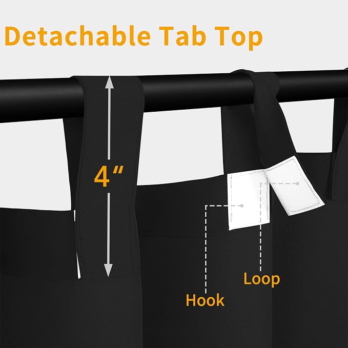 Easy-Going Outdoor Patio Curtains Detachable Tab Top Windproof Weatherproof - Image 2