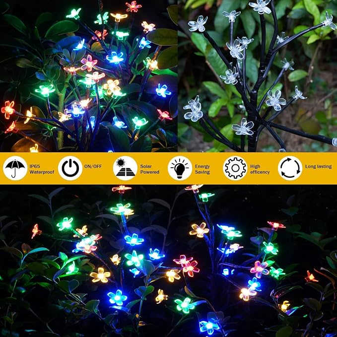 Solar Garden Lights Waterproof, Solar Lights Outdoor Decorative 8Pack, 160Led - Image 5
