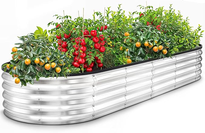Utopia Home Galvanized Raised Garden Bed, 6 by 2 by 1 feet Lightweight Planter by UTOPIAHOME