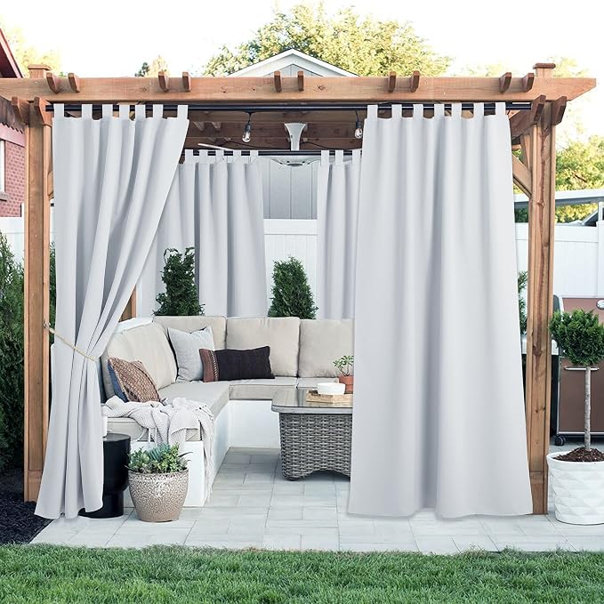 NICETOWN 2 Panels Patio Curtainss Outdoor Waterproof - Image 2