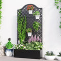 Metal Raised Garden Bed with Trellis & Privacy Screen by XOCUWU