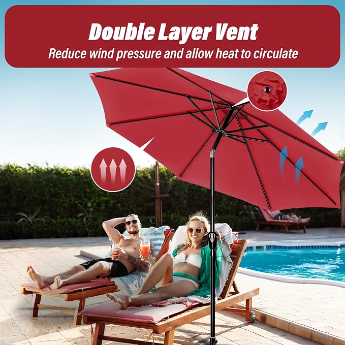 Simple Deluxe 9' Patio Umbrella Outdoor Table Market Yard Umbrella - Image 5