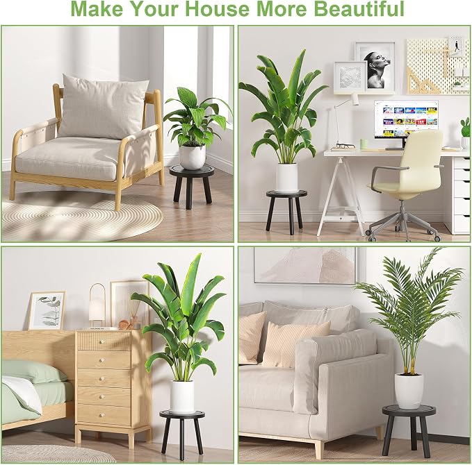 3-Pack Wood Plant Stands Indoor, Single Plant Stand - Image 4