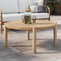Nathan James Bora Round Outdoor Coffee Table, Farmhouse Wood Coffee Table by NathanJames