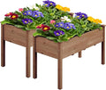 Yaheetech 2pcs Raised Garden Bed 48x24x30in Elevated Wooden Horticulture by Yaheetech