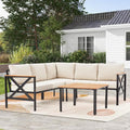 EROMMY 6 Pieces Patio Furniture Sets, Metal Outdoor Sectional Furniture L Shape by EROMMY