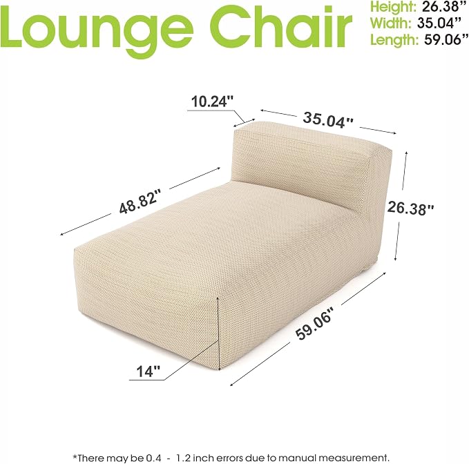 Outdoor Bean Bed Chair Sun Lounger, Outdoor Couch Sofa - Image 2