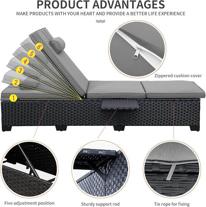 WAROOM Outdoor Chaise Lounge Chairs - Image 5