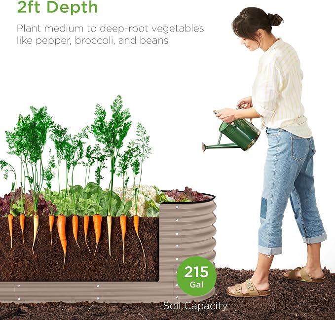 Best Choice Products 8x2x2ft Metal Raised Garden Bed, Oval Outdoor Deep Root - Image 2