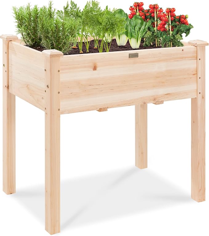 Best Choice Products 34x18x30in Raised Garden Bed, Elevated Wood Planter Box by BestChoiceProducts