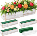Dandat 4 Set Wood Boxes for Centerpieces 16x4 Inch Rectangle Wooden Planter Box by Dandat