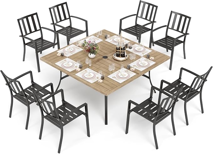 PHI VILLA 9 Pieces Outdoor Dining Set by PHIVILLAThepioneerofcomfortablehouseholdsupplies