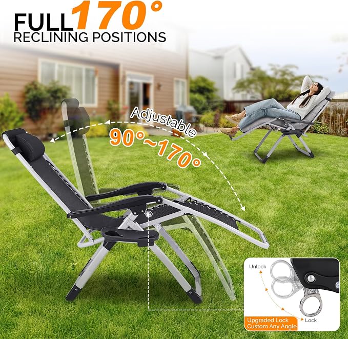 VINGLI Padded Zero Gravity Chair, Lounge Chair - Image 5