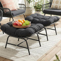 NICESOUL Indoor Outdoor Ottoman Set of 2, Large Wide Double Patio Footstool by NICESOUL