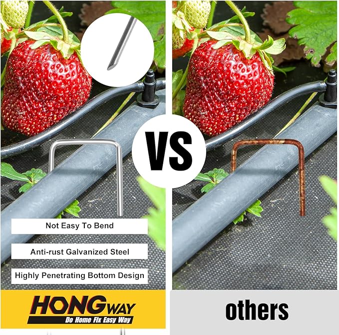HongWay 240 Pack 4 Inch Landscape Staples, Garden Staples 12 Gauge Galvanized - Image 4