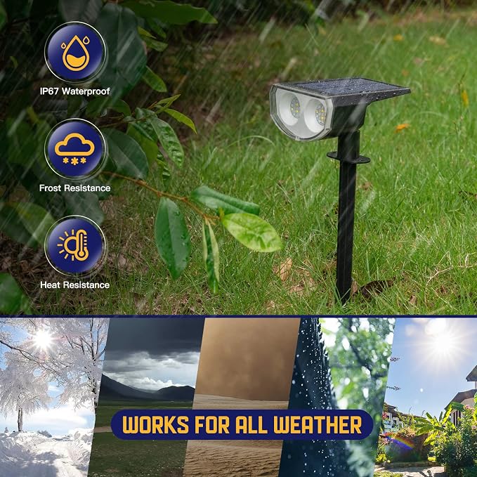 Kyosho Solar Spot Lights Outdoor, IP67 Waterproof Solar Lights - Image 2
