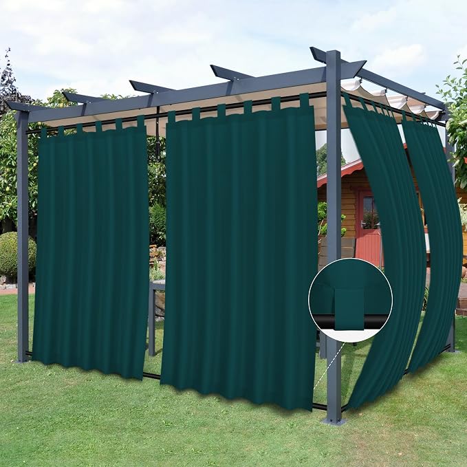 Easy-Going Outdoor Patio Curtains Detachable Tab Top Windproof Weatherproof by Easy-Going