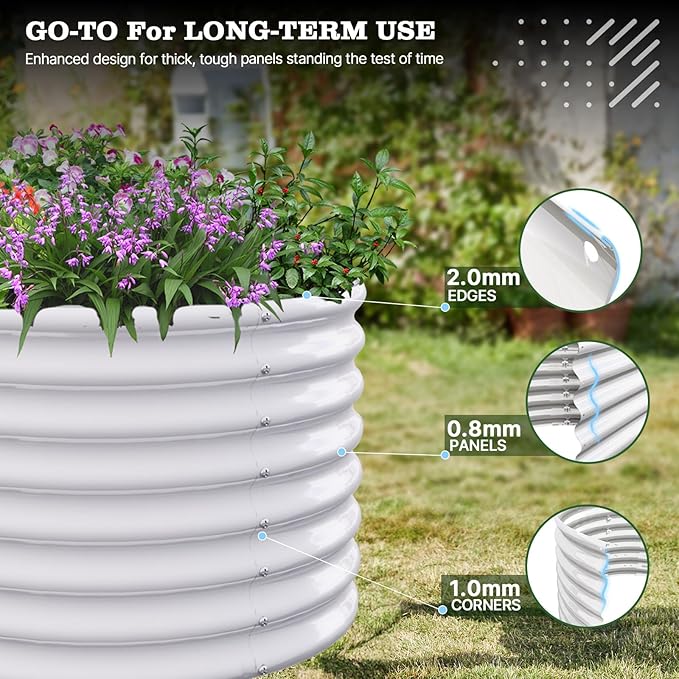 A ANLEOLIFE Set of 6 24 Inch Tall Antique White Raised Garden Beds Kit - Image 7