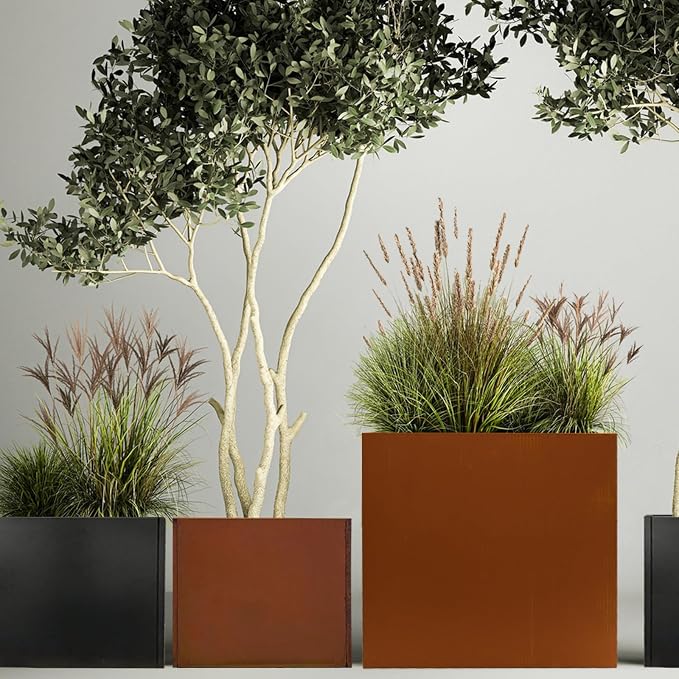 Corten Steel Rectangular Planter - Image 9