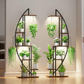 Plant Stand Indoor with Grow Lights, 6 Tiered Tall Plant Shelf, Half-Moon Plant by BACEKOLL