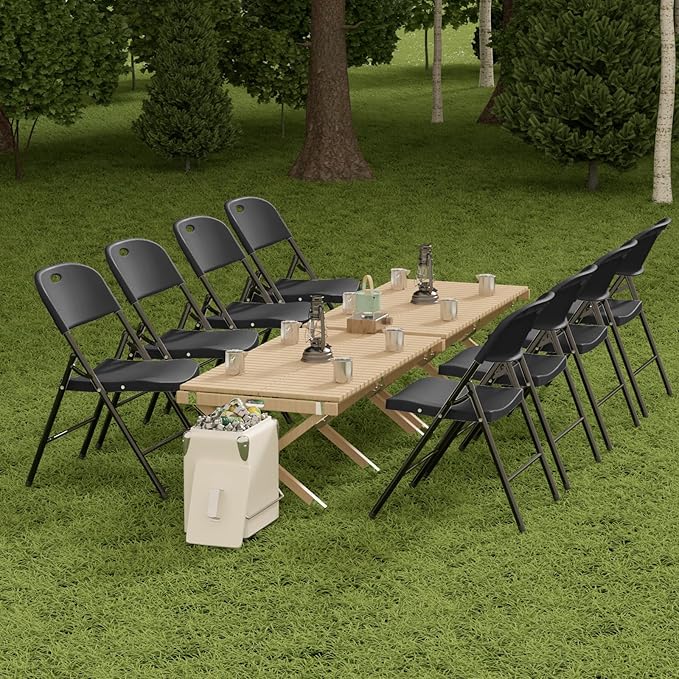 Nazhura 350 Weight Limit Heavy Duty Plastic Folding Chair - Image 8