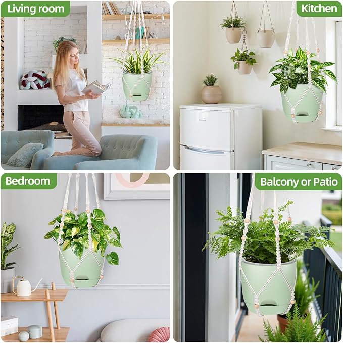 2-Pack 7..1-Inch Self-Watering Hanging Planters - Image 7