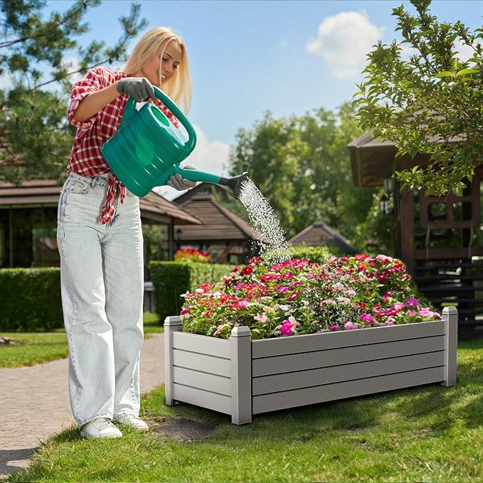 Raised Garden Bed, 21 Gallon Self-Watering Outdoor Raised Planter Box - Image 4