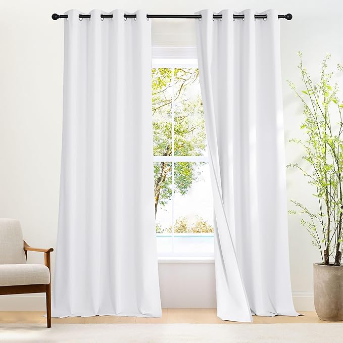 NICETOWN 100% Blackout Long Curtains 102 Inches Length, Privacy Room Darkening by NICETOWN