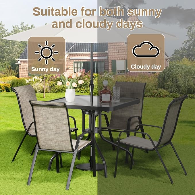 TLSUNNY Patio Dining Set 5 Pieces, All Weather Outdoor Furniture W/30"X 30" - Image 8