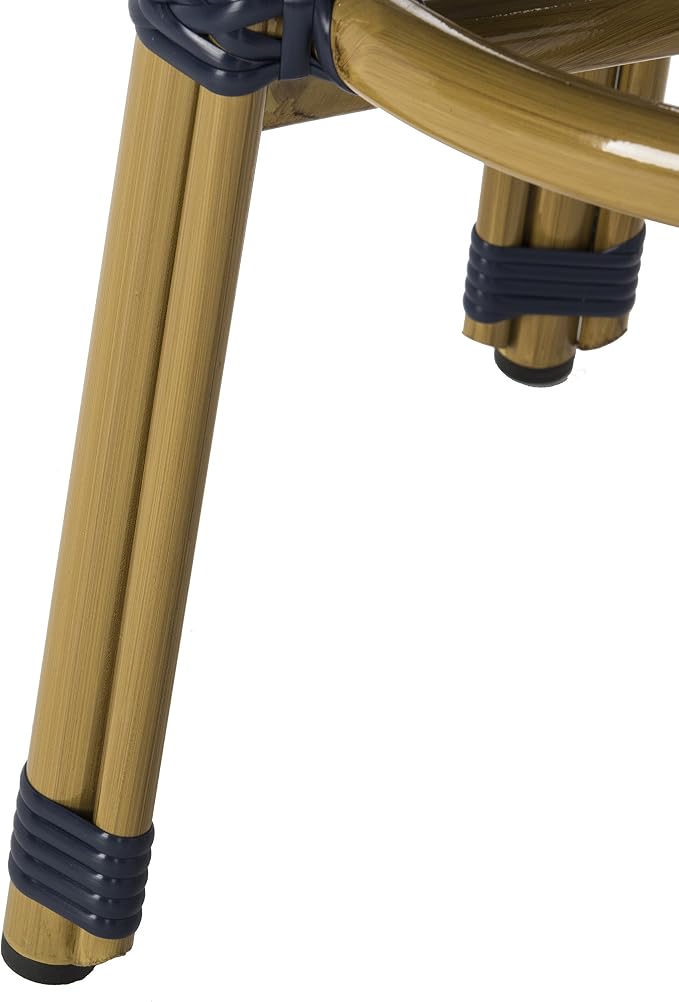 Safavieh PAT4018A Collection Kelsey Navy and White Indoor/Outdoor Bar Stool - Image 5