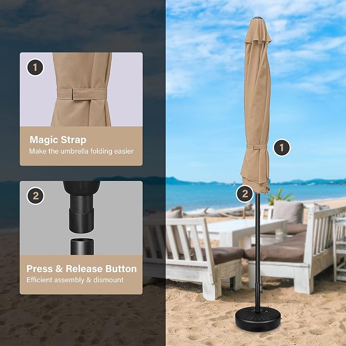 Simple Deluxe 9' Patio Umbrella Outdoor Table Market Yard Umbrella - Image 3