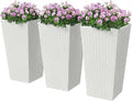 Outsunny Tall Planters for Outdoor Plants Set of 3, 24 in Taper Planters by Outsunny