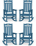 Oversized Outdoor Rocking Chairs Set of 4, High Back Porch Rocking Chair by Suunyn