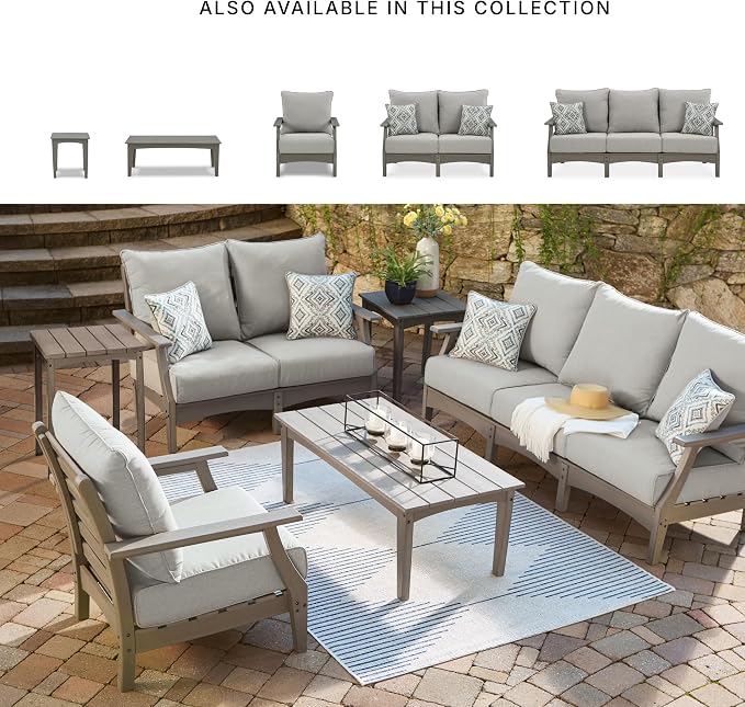 Signature Design by Ashley Outdoor Visola Patio HDPE Loveseat - Image 5
